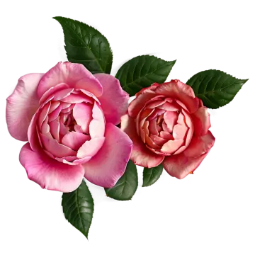 two pink roses on a white background