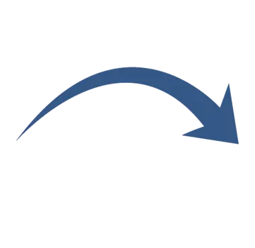 a blue arrow pointing up to the right