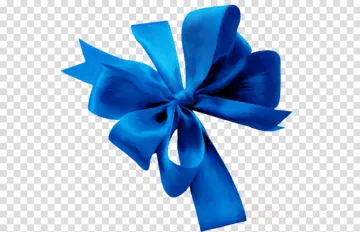 a blue bow on a transparent background