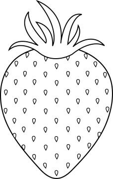 a strawberry with hearts coloring page