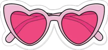 a pair of pink heart shaped sunglasses