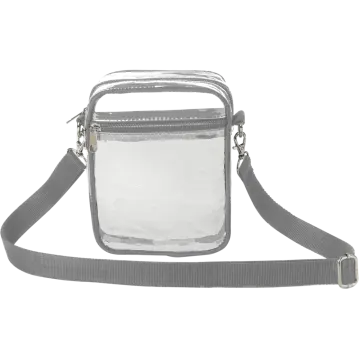 an image of a clear cross body bag