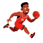 a basketball player with a ball in his hand
