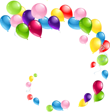 a bunch of colorful balloons on a white background