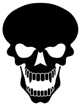 a black and white image of a skull