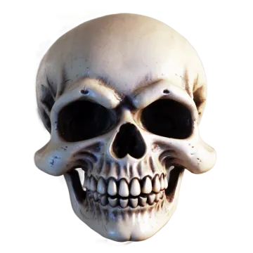 a fake human skull on a white background