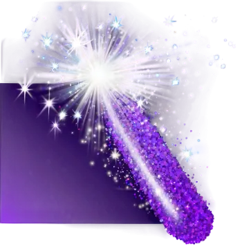 a purple sparkle on a white background