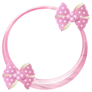 a pink bow headband with white polka dots