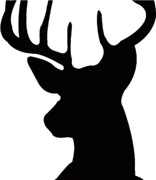 a deer head silhouetted on a white background