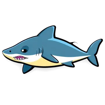a cartoon shark with its mouth open