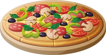 a pizza with olives and tomatoes on it