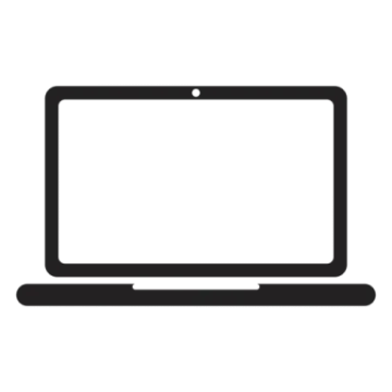 a laptop icon on a white background