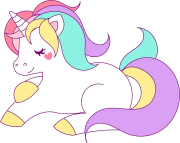 a drawing of a unicorn with a pink mane