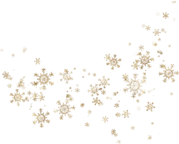 a white background with gold snowflakes