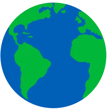 a blue and green earth with a white background