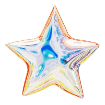 a colorful glass star orname