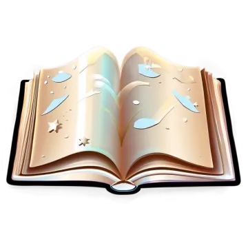 an open book on a white background