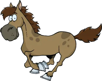 a cartoon horse running