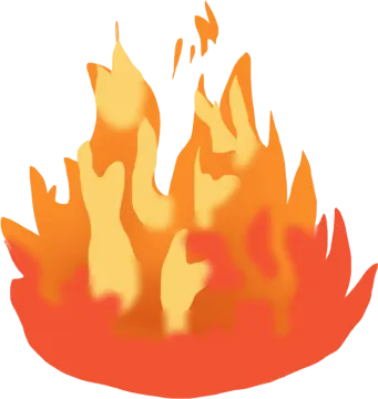 a fire with orange and yellow flames