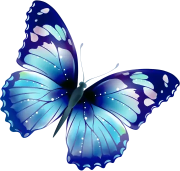 a blue butterfly on a white background