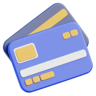 a blue and white credit card