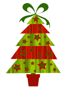 a christmas tree with red and green decorations
