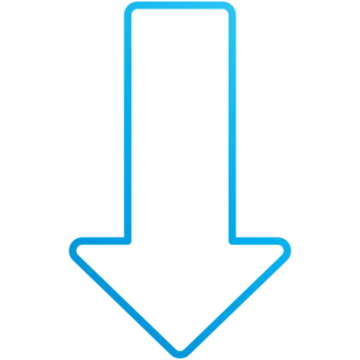 a blue arrow icon on a white background