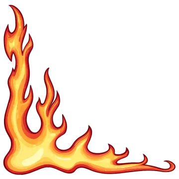 a burning flame on a white background