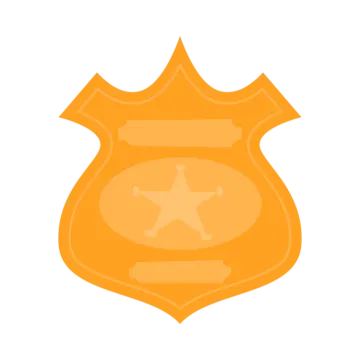 a badge with a star on it