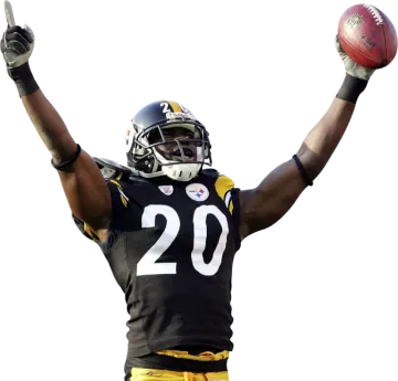 a football player with his arms in the air