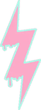 a pink lightning bolt on a white background
