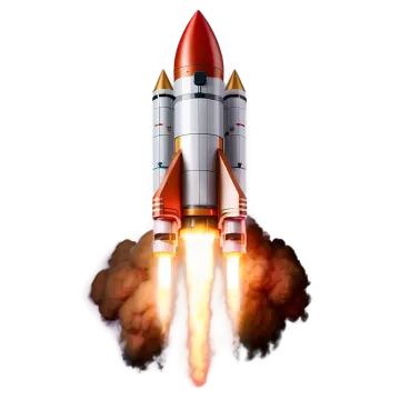 a rocket with smoke coming out of it
