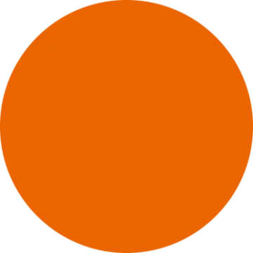 an orange circle with a white background