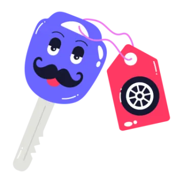 a car key with a smiley face on it