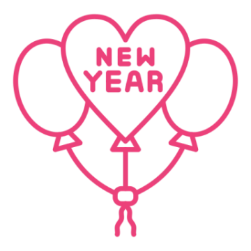 a heart shaped balloon with the words new year