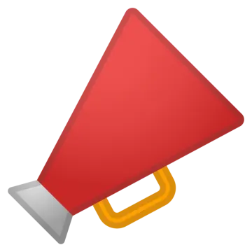 an image of a red bullhorn