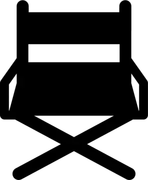 a black and white silhouette of a chair