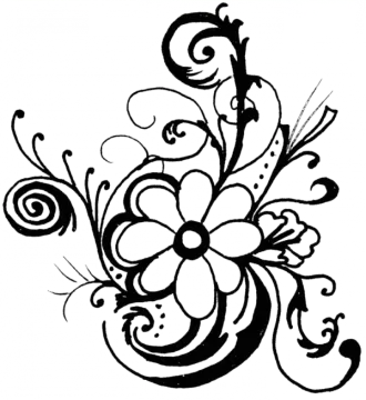 a black and white flower tattoo design