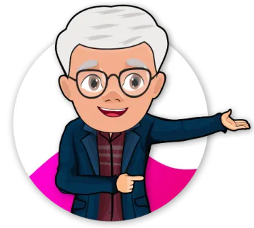 an old man with glasses pointing at the camera