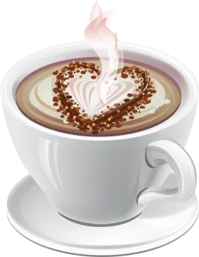 a cup of coffee with beans on top