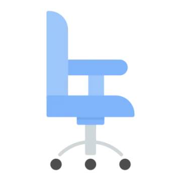 a blue office chair on a white background