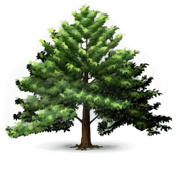 an illustration of a tree with green leaves