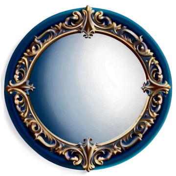 a round mirror with an ornate design on it