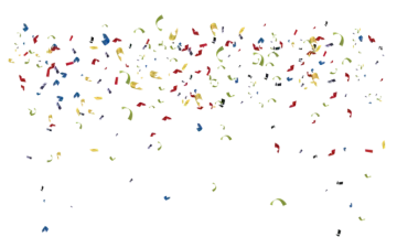 a bunch of colorful confe
