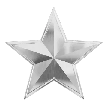 a silver star on a white background