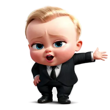 a little boy in a suit and tie pointing at the camera