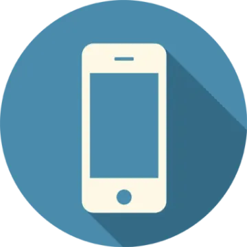 a phone icon with a long shadow