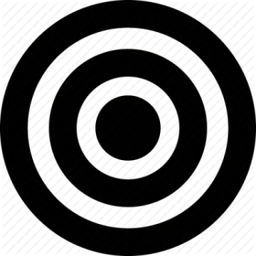 a black and white icon of a target