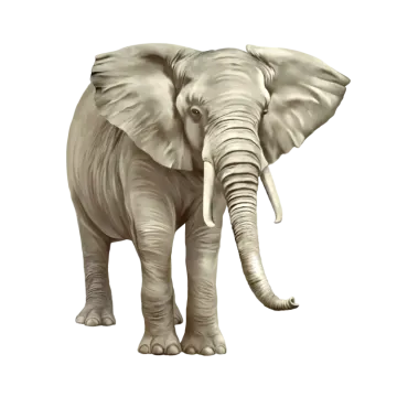 an elephant standing on a white background