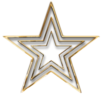 a gold star on a white background